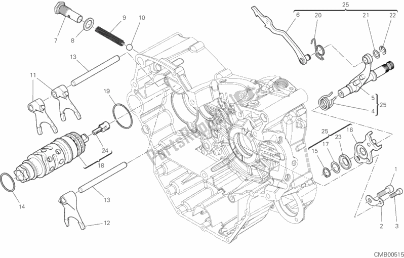 Alle onderdelen voor de Schakelnok - Vork van de Ducati Scrambler 1100 Special USA 2018